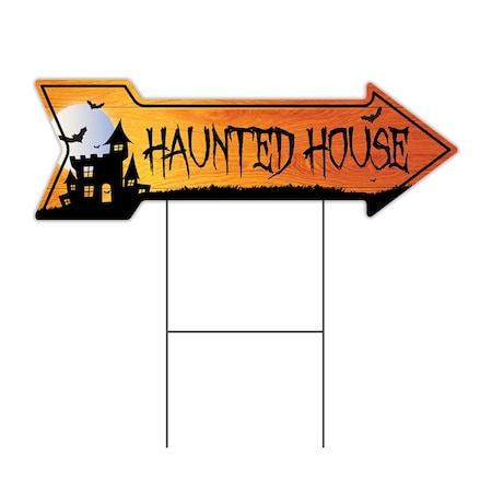Signmission Haunted House Arrow Yard Sign Funny Home Decor 30in Wide C-ARROW10-999828